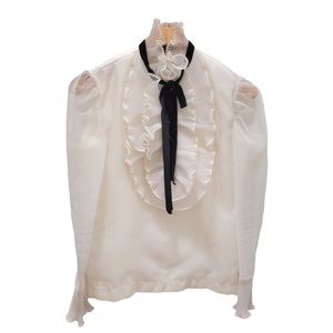 Romantic Vintage 70s Blouse Puff Sleeves Joy Stevens